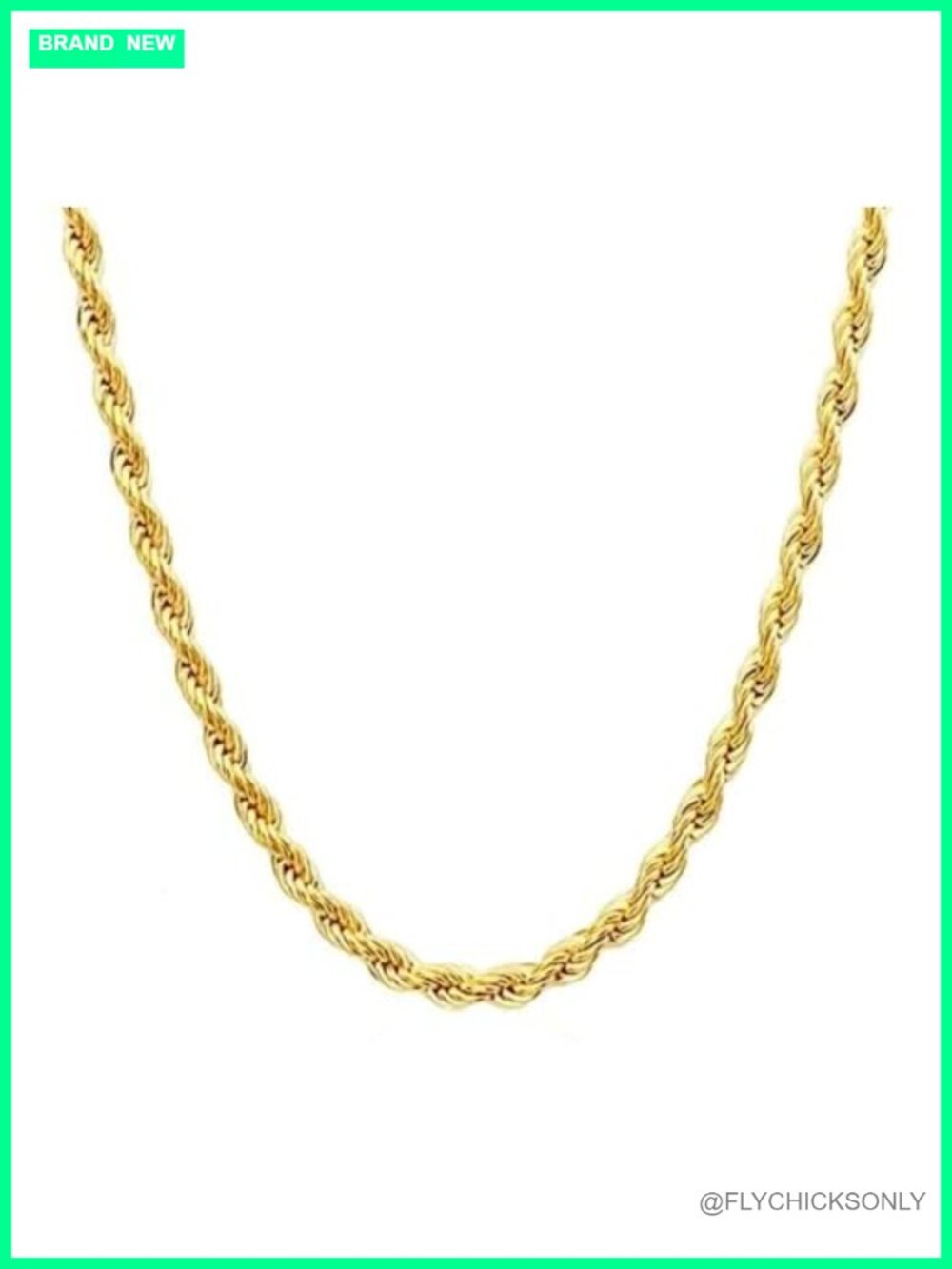 14K Solid Yellow Gold Rope Chain Necklace 4.2mm 20in Unisex